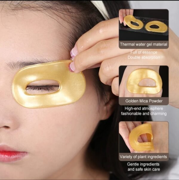 24K Gold Hydrogel Eye Patches – Firming, Brightening & Hydrating -pack of 3 - Image 3