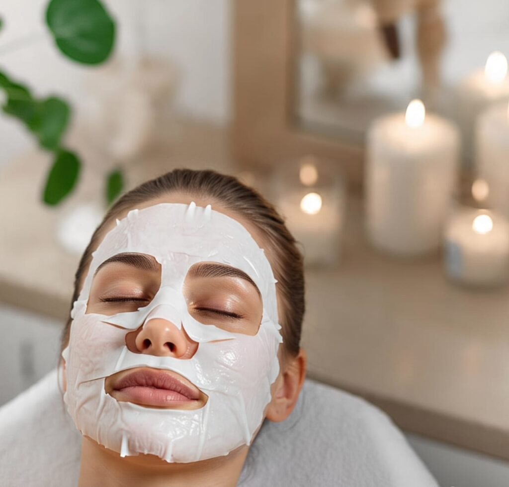 Skincare routine with collagen mask for anti-aging benefits