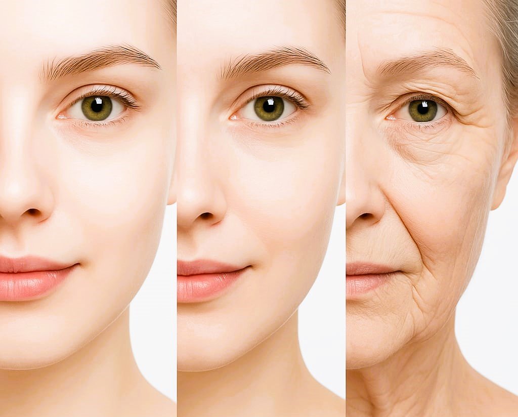 Collagen face mask before and after results showing wrinkle reduction, glowing skin, and improved texture naturally