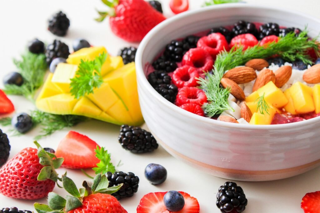 Healthy food for glowing skin – nutrient-rich diet with fruits, vegetables, and antioxidants for skin nourishment